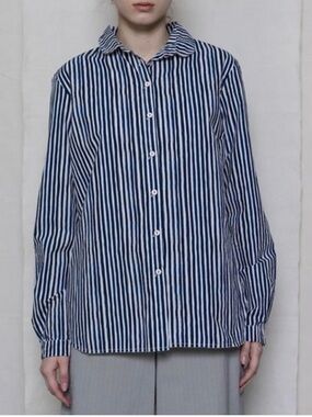 H+ HANNOH WESSEL CHINZIA SHIRT - INK STRIPE 38 (Small 6-8)